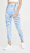 Tory Sport Seamless Tie Dye Chevron Leggings In Blue