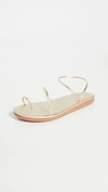 Ancient Greek Sandals Kansiz Metallic Toe-loop Sandals In Platinum