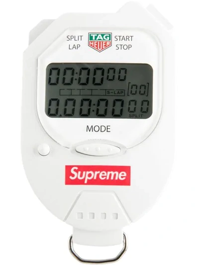 Supreme X Tag Heuer Pocket Pro Stopwatch In White
