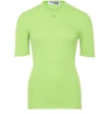 Courrèges Ribbed Short-sleeved Knitted Top In Dayglow Green