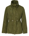 Moncler Ocre Drawstring Waist Short Jacket In Military Green
