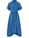 LISA MARIE FERNANDEZ LINEN MAXI DRESS,2020RES101 MBOG/MOROCCAN BLUE