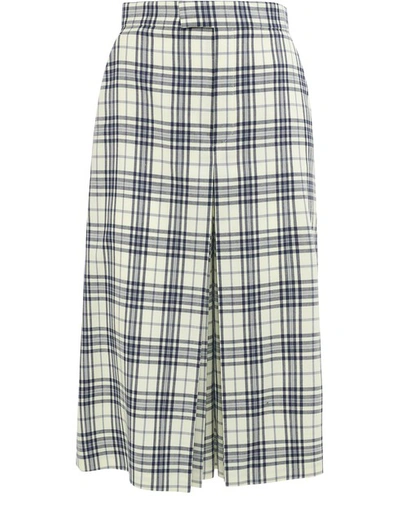 Gucci Check Wool Pleated Trousers In Blue