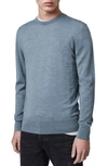 Allsaints Mode Slim Fit Merino Wool Sweater In Haze Blue Marl