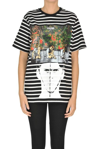Jw Anderson Striped T-shirt In Black