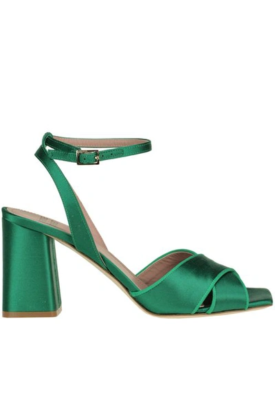 Gianna Meliani Satin Sandals In Green