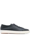 SANTONI CLEANIC LOW-TOP LEATHER SNEAKERS