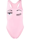 Chiara Ferragni Beachwear In Rose-pink Polyester In Pink