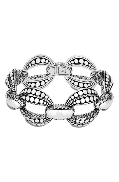 John Hardy Sterling Silver Hammered Dotted Large Link Bracelet In Multicolor
