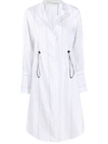 OFF-WHITE DRAWSTRING STRIPED SHIRT DRESS