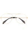 Alexander Mcqueen Skull Aviator Frame Glasses In Gold