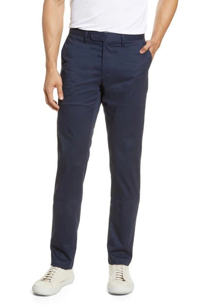 Bugatchi Slim Fit Poplin Chinos In New Navy