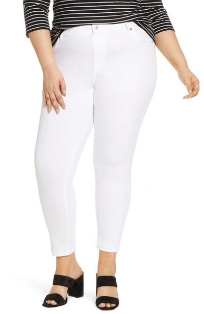 Hue High Waist Ultrasoft Denim Skimmer Trousers In White