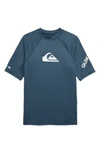 Quiksilver Kids' All Time Short Sleeve Surf T-shirt In Majolica Blue Heather