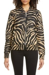 MONCLER ABRICOT ZEBRA STRIPE QUILTED SILK BOMBER JACKET,F10931A11900A0110