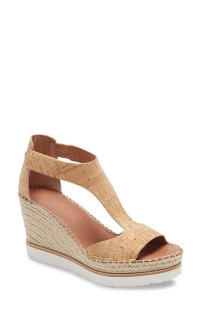 Gentle Souls By Kenneth Cole By Kenneth Cole Elyssa Easy T-strap Wedge Sandals Women's Shoes In Natural Cork