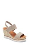 Gentle Souls By Kenneth Cole Elyssa Platform Wedge Sandal In Mushroom Suede