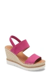 Gentle Souls By Kenneth Cole Elyssa Platform Wedge Sandal In Fuchsia Suede