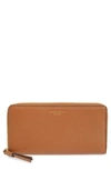 Tory Burch Perry Leather Continental Zip Wallet In Light Umber