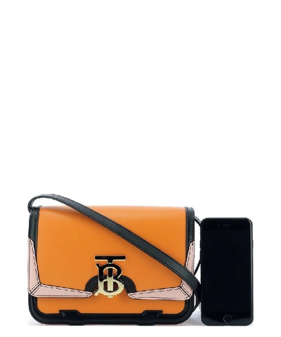 Burberry Tb Colour Block Shoulder Bag In Orange