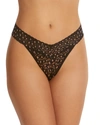 Hanky Panky Cross Dyed Leopard Original Rise Thong In Black - Praline