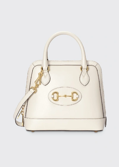 Gucci 1955 Horsebit Small Leather Top-handle Bag In White