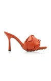 Bottega Veneta Puffy Intreccio Square-toe Mules In Blue,orange