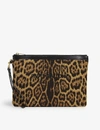 SAINT LAURENT Rive Gauche leopard print canvas pouch,R00083281