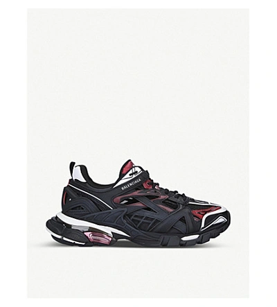 Balenciaga Track 2 Panelled Mesh, Nylon And Woven Trainers In Black