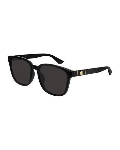 GUCCI MEN'S SQUARE SOLID INJECTION SUNGLASSES,PROD228680114