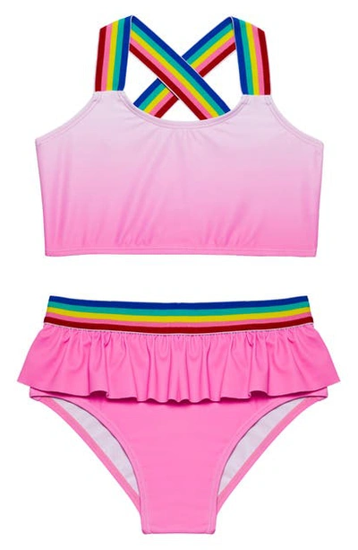 Andy & Evan Kids' Ombre Two-piece Swimsuit In Pink Ombre