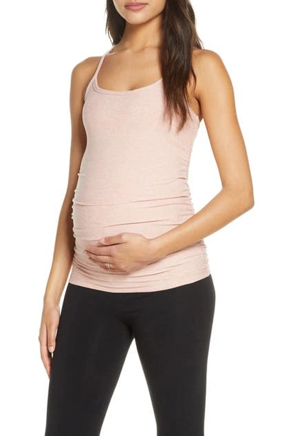 Beyond Yoga Maternity Racerback Tank In Tinted Rose-pink Quartz