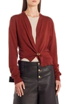 Bottega Veneta Ring Detail Knit Cardigan In Red