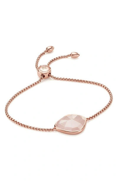 Monica Vinader Rose Gold Plated Vermeil Silver Siren Nugget Rose Quartz Cocktail Friendship Chain Bracelet In R Gold