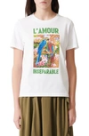 MAJE L'AMOUR GRAPHIC TEE,MFPTS00291