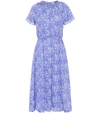 Kenzo Urchin Waves Print Midi-dress In Blue
