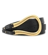 Bottega Veneta French Leather Belt In Black