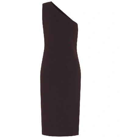Bottega Veneta One-shoulder Stretch-knit Midi Dress In Brown