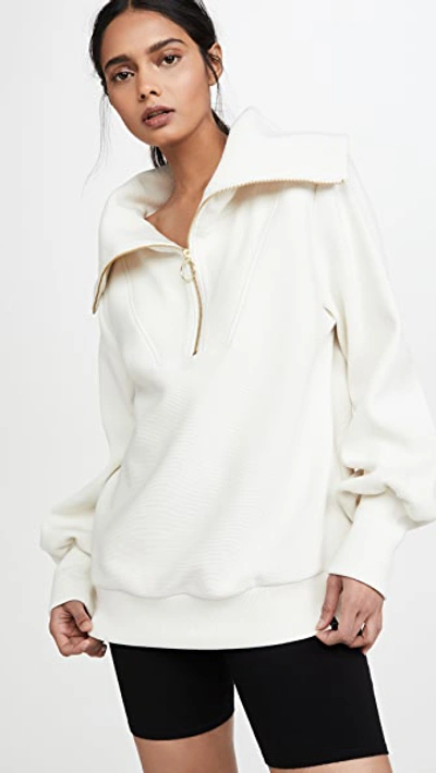 Varley Vine Ottoman Half Zip Pullover In Ivory