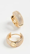 LUV AJ PAVE VERSAILLES HUGGIE EARRINGS