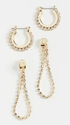 LUV AJ THE DIAMONTE HOOPS + CHAIN STUD SET