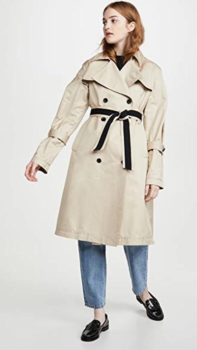 Add Oversized Trench Coat In Wheat