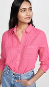 Rails Ellis Cotton Button Down Shirt In Hibiscus