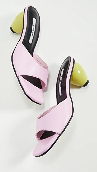 Yuul Yie June Sandals In Powder Pink/lime