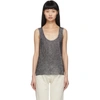 SAINT LAURENT SILVER LAMÉ JERSEY TANK TOP