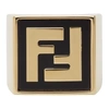 FENDI GOLD 'FOREVER FENDI' SIGNET RING