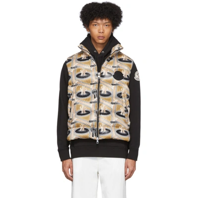 Moncler Genius Fergus Purcell 2 Moncler 1952 Parker Printed Quilted Nylon Down Gilet In Gold