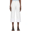 LOEWE WHITE TURN UP PATCH POCKET TROUSERS
