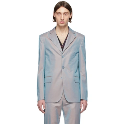 Givenchy Iridescent Three Button Sport Coat In Orange Gris