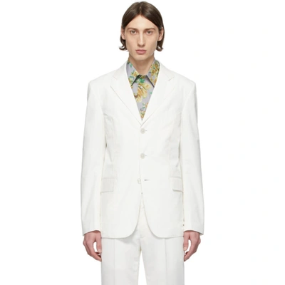 Givenchy Single-breasted Triple-button Cotton Suit Jacket In White